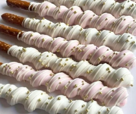 Carmel Wrapped Chocolate Covered Pretzels (12/dozen)